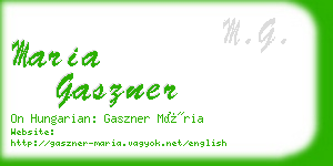 maria gaszner business card